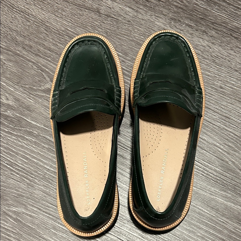 Loeffler Randall Dark Green Penny Loafers